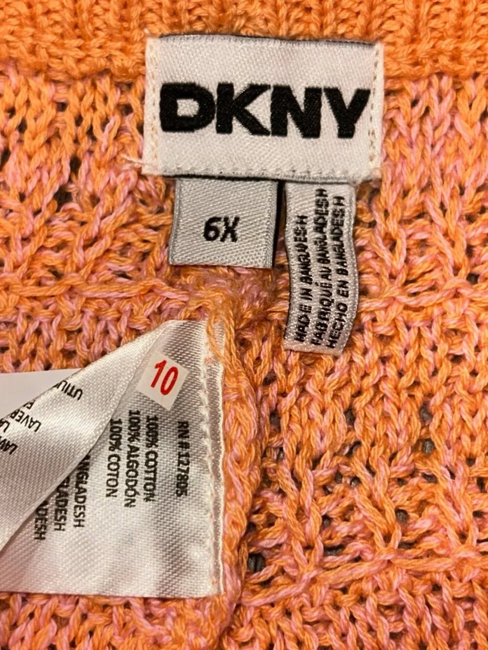 Girls DKNY Long Sleeve Shirt Shorts Knit Matching Set Girl’s Size 6x NEW NWT - Picture 7 of 7